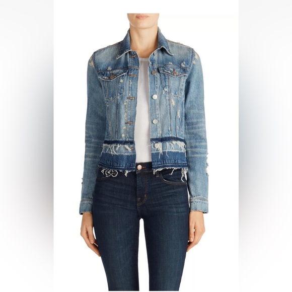 J Brand Jackets & Blazers - JBrand Deena Cropped Released Hem Denim Jacket - Size XS
